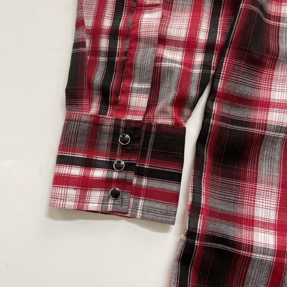 Ely Cattleman Pearl Snaps Cowboy Shirt Mens Large Plaid Tribal Embroidered Rodeo - Picture 7 of 10